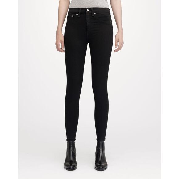 Rag & Bone High Rise Ankle Skinny Jean in Black - Picture 1 of 4